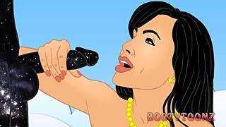 Lisa Ann fucks in a big ass milf hentai cartoon