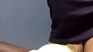 Interracial couple's steamy and taboo lactating handjob session
