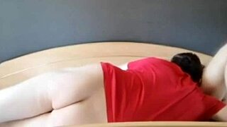 mom shares bed with stepson in a forbidden late-night moment.