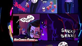 Animated characters gather for a fun party in cartoon style