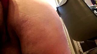 Chubby woman intensely masturbates with dildo on her fat pussy using various toys.