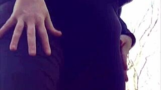 Milf Shakes Big Ass Outdoors