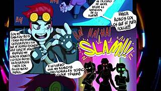 Animated characters gather for a fun party in cartoon style