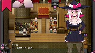 The massage chair makes the little witch cry in Ceres and the Contract Guild hentai game part 4