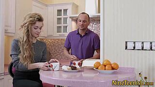 Flat Teen 18+ Takes Massive Cumshot from Monster Cock