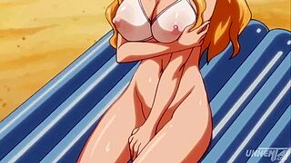 Cartoon porn with subtitles with a 3 woman orgy at the public pool