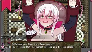The massage chair makes the little witch cry in Ceres and the Contract Guild hentai game part 4