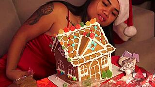 making a gingerbread house with friends part 2