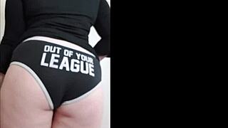 bitchy femdom with strapon extorts you in pov, sucking cock and showing legs