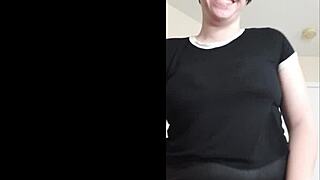 bitchy femdom with strapon extorts you in pov, sucking cock and showing legs