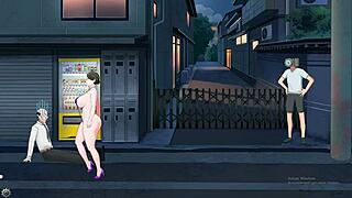 Shameless MILF Exhibitionist Shows Big Tits and Ass in Hentai Anime