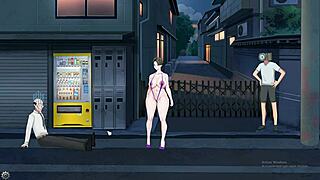 Shameless MILF Exhibitionist Shows Big Tits and Ass in Hentai Anime