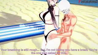 Arlecchino FUCKING bikini sex on the BEACH in Genshin Impact fantasy