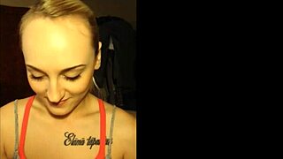 Bound blonde slut choked and gagged in secret bdsm tape.