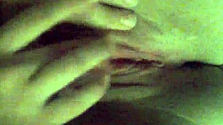 Girlfriend fingers her wet shaved pussy to orgasm intensely