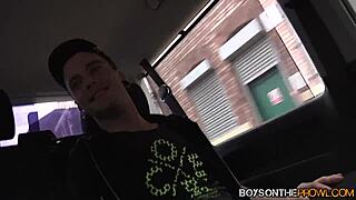twinks picked up in car for specific threesome blowjob and assfucking
