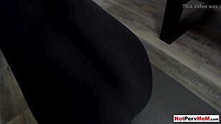 Beautiful stepmother seduces stepson during yoga class