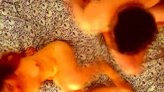 Teen couple fucks hard in bed moaning