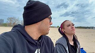 A man with a large penis satisfies his partner with a beach date followed by a hot and steamy experience