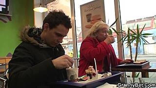 Young man seduces an 80-year-old grandmother for some hot sex