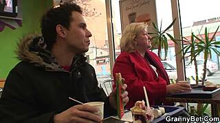 Young man seduces an 80-year-old grandmother for some hot sex