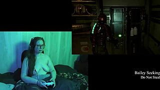 naked brunette plays deadspace part 3