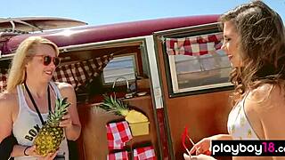 Behind The Scenes With Nude Surfer On Beach