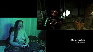 naked brunette plays deadspace part 3