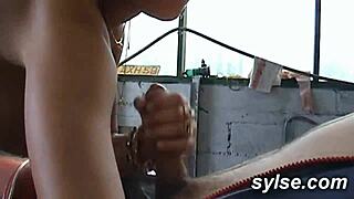 french amateurs fuck in public orgy at garage. tennis trio turns into assfucking group sex.