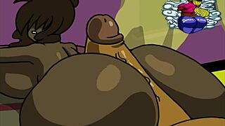 Suggestive Cartoon Assjob with Monster Cock in Anime Style