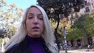 Big-chested Latina MILF seduces German scout for cash