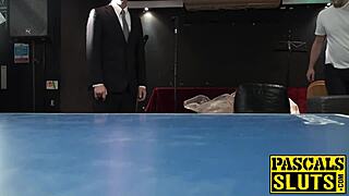 samantha bentley deepthroats monster cock while bound in handcuffs