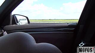 cutie gets roadside help from foxy di