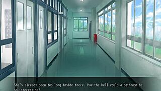 In Commander Babes Ep3, the babe gets her tits fucked in the bathroom