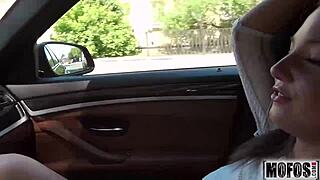 Beautiful girl gets anal sex on the side of the road in a homemade video