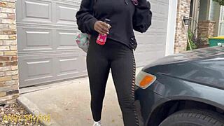 Black MILF seduces white friend of her son and gives him a good fuck
