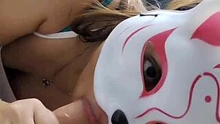 Beautiful Asian girlfriend gives a blowjob with ASMR