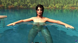 3D animated porn featuring step sister's naughty forest swim