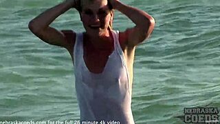 Pretty Florida teen 18+ with tiny tits loves posing naked outdoors at the beach