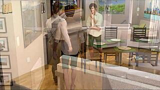 Cute teen in nursing outfit pleasures with boobs in 3d hentai