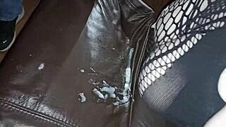 These 8 thick cumshots on her face and mouth