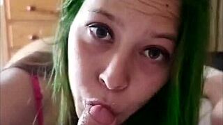 Latina Gives Homemade Blowjob in Web Chat