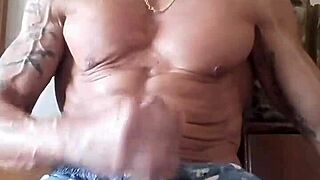 stroking my huge cock to cum 💦