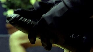 Hey, wanna see us cosplay babes share this double dildo in heels?