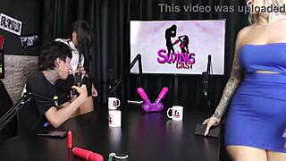 Sensual dance of hot brunettes and blondes in lingerie