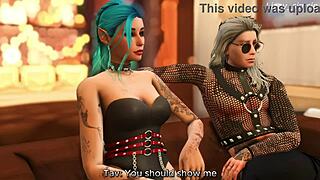 Rockstar Astarion and Halsin DOUBLE PENETRATE horny Tav in Sims 3 Baldur's Gate III 3D animation