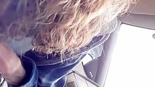 giving morning blowjob to buddy in car