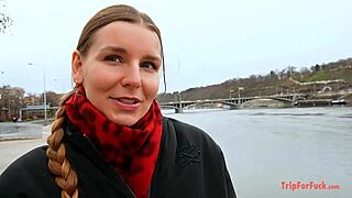 Asian girl bent over for creampie.