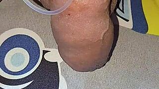 Myanmar Gay Cocklovermlm Injects Saline into Huge Cock for Homemade Thrill