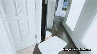 On Roommate’s Fat Cock in Bathroom for Hardcore Teen POV Action